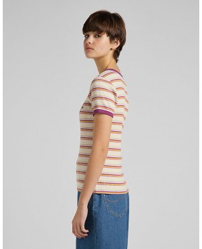 LEE Striped Ribbed Tee in...